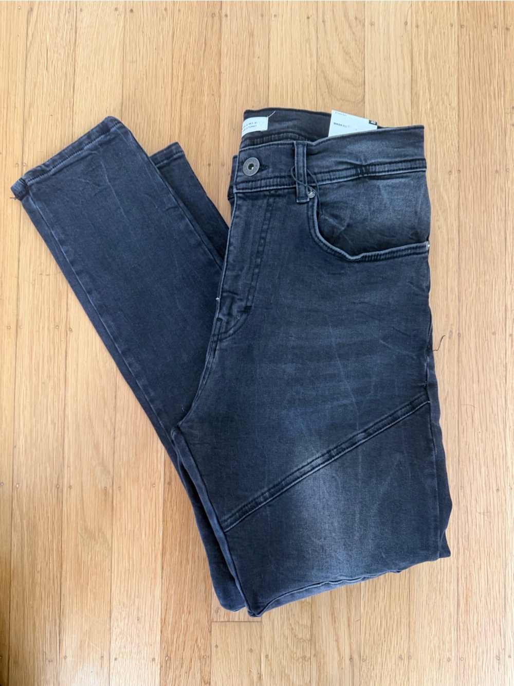 Zara Washed Charcoal Gray Skinny Jeans